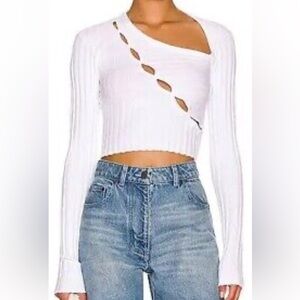 Cotton citizen White long sleeve shirt with cutouts